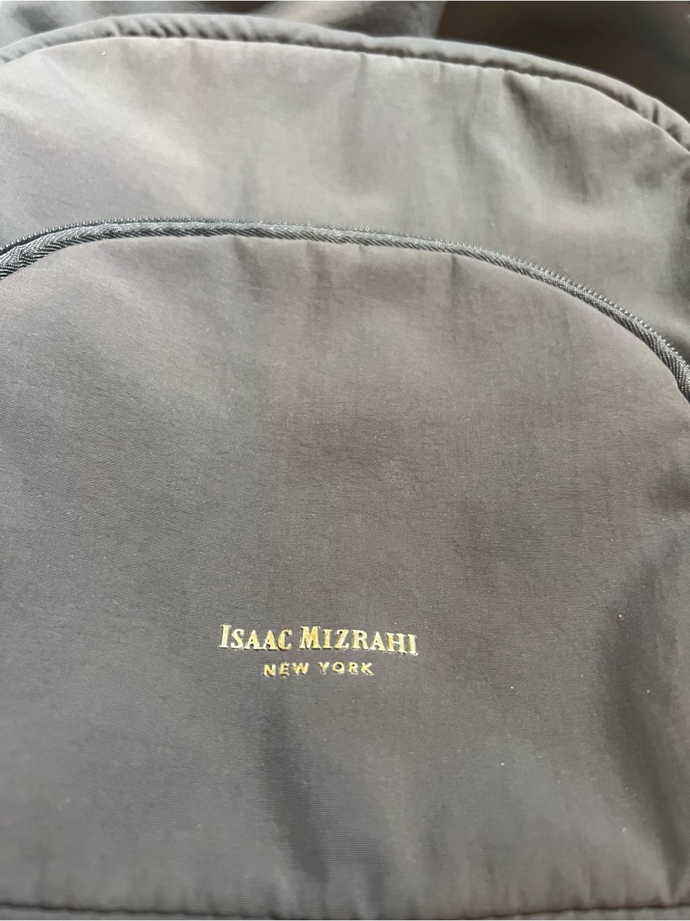 Isaac Mizrahi Full Size Grey Backpack with Gold Hardware - Picture 2 of 12
